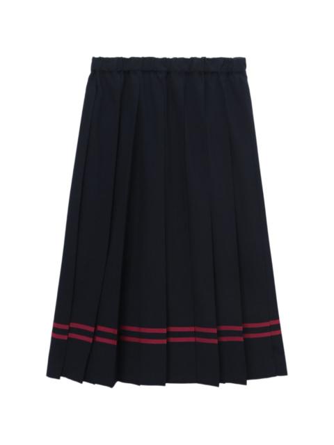 pleated midi skirt