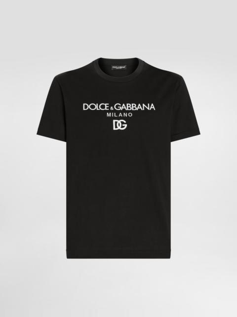 Cotton T-shirt with DG embroidery
