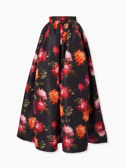 Chrysanthemum-Print Ball Skirt
