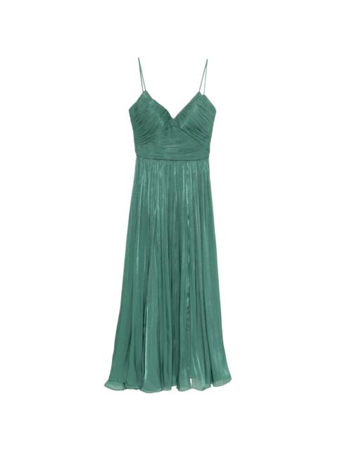 Fayla V-neck pleated maxi dress