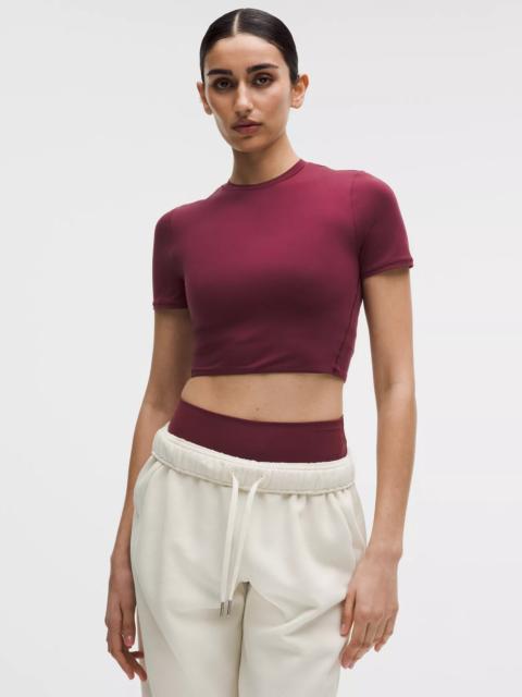 Wundermost Ultra-Soft Nulu Crewneck Cropped T-Shirt