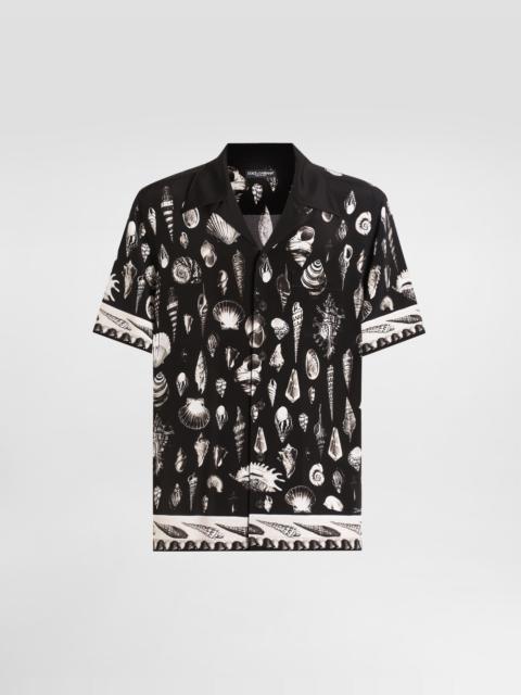 shell-print crêpe marocaine hawaii shirt