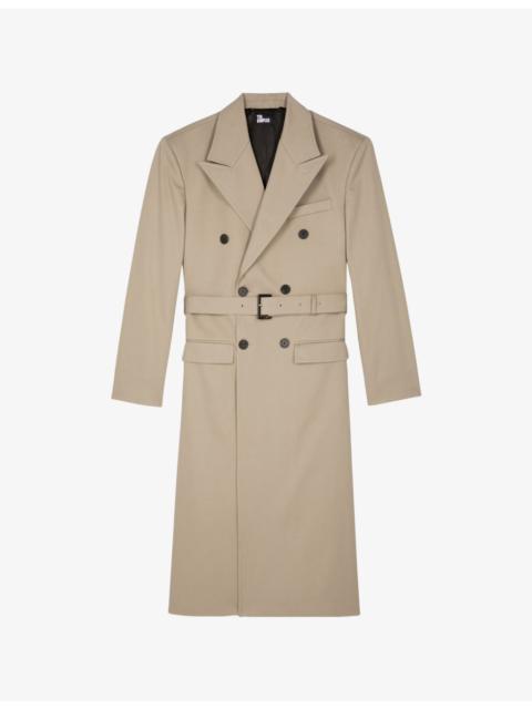 Double-Breasted Belted Cotton Trench Coat