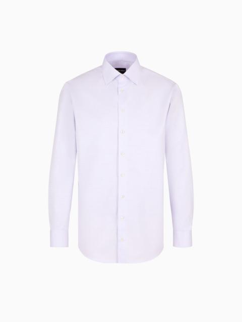 REGULAR-FIT SHIRT IN MICRO-CHECK LUXURY COTTON