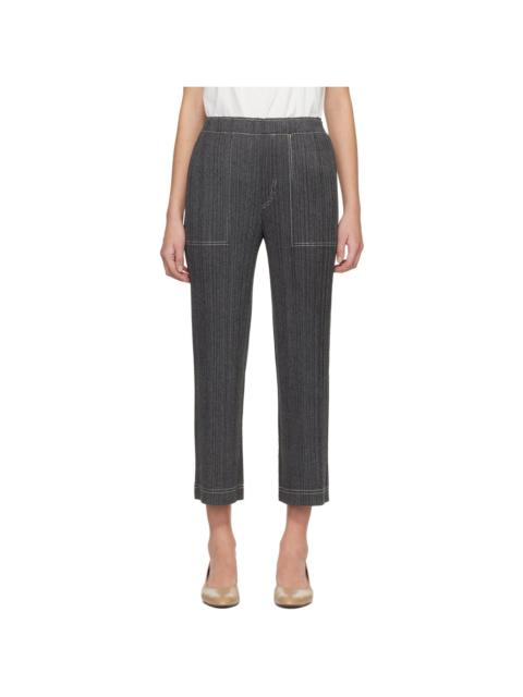 Gray Cotton Denim Trousers