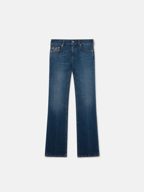 Vintage Wash Low-Rise Straight Leg Jeans