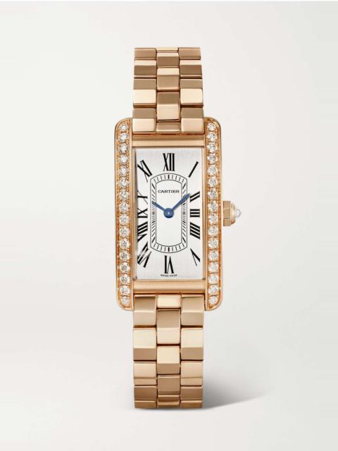 Tank Américaine 35.4mm small 18-karat rose gold diamond watch