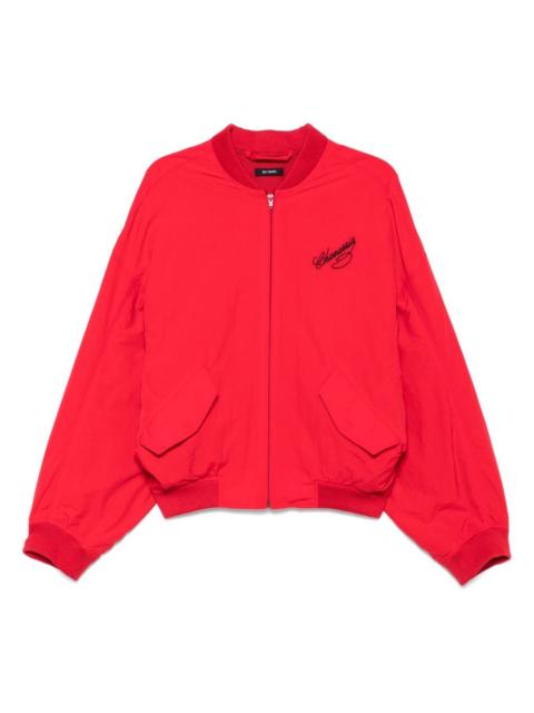 logo-embroidered bomber jacket