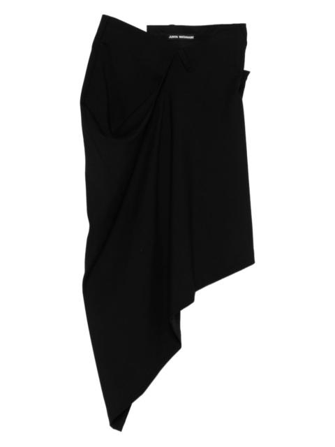 asymmetric draped skirt