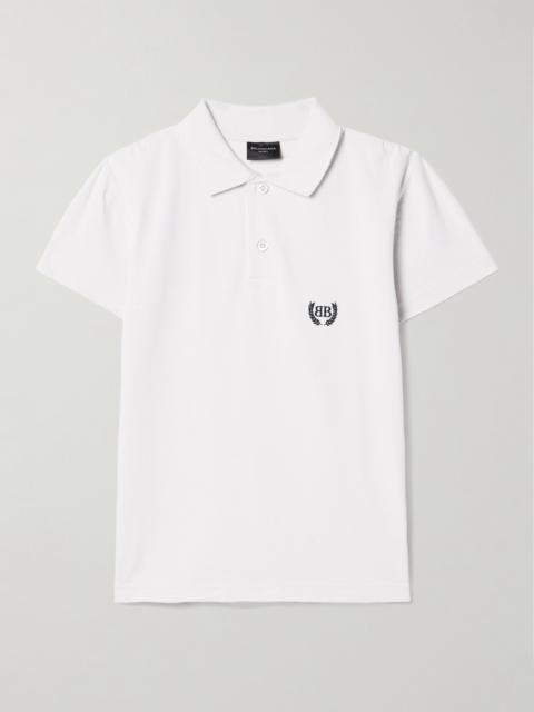 Distressed Embroidered Cotton-piqué Polo Shirt