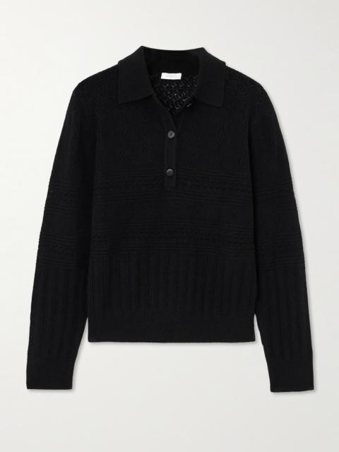 Charmeur Pointelle-knit Wool And Cashmere-blend Sweater