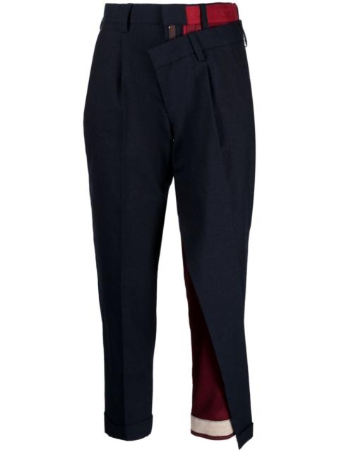 asymmetric tapered trousers