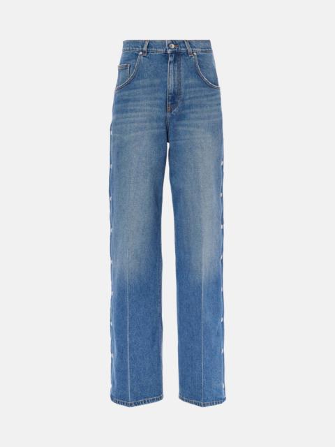 Mid-rise wide-leg jeans