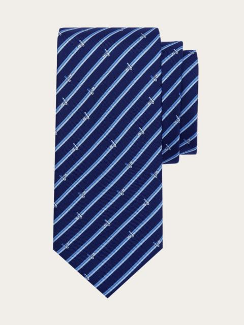 Tonal print silk tie