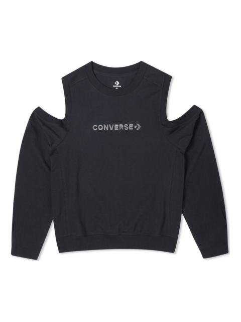 (WMNS) Converse Twisted Knits Cold Shoulder Top 'Black' 10023190-A01