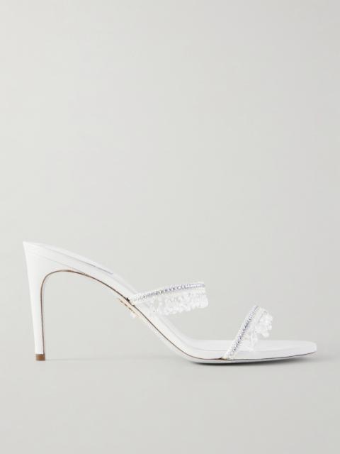 Crystal-embellished Satin Sandals