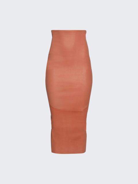 Calf Dirt Pillar Skirt Coral
