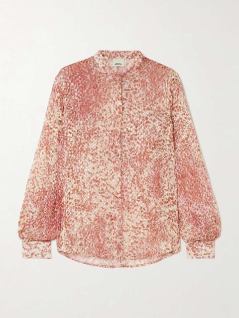 Ilda devoré silk-blend chiffon shirt Pink