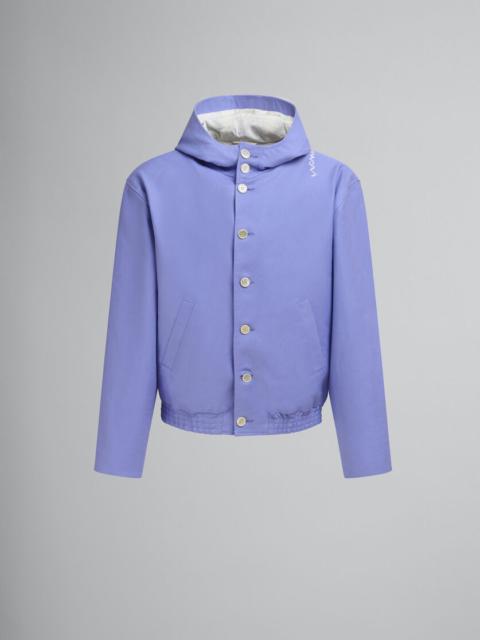 INDIGO GABARDINE HOODED JACKET