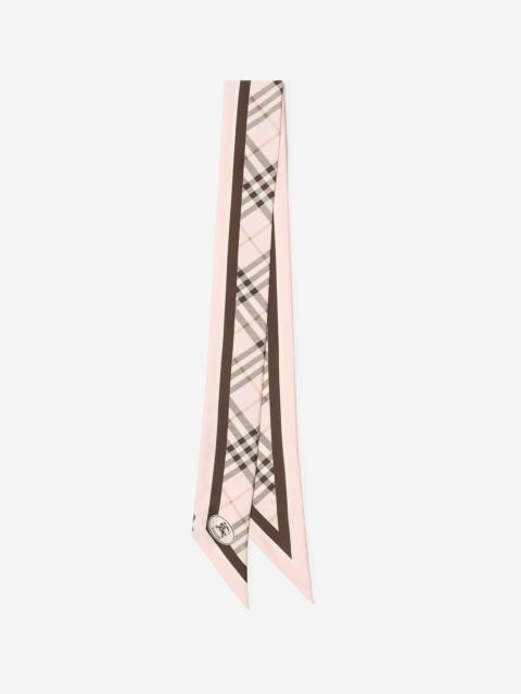 Skinny Check Silk Scarf