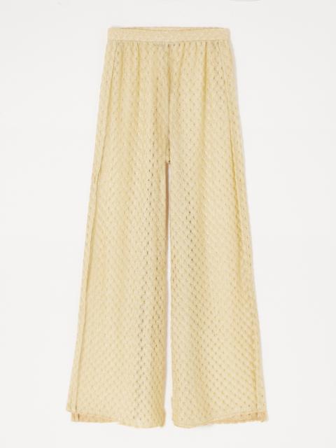 Mare Metallic Crochet-knit Wide-leg Pants