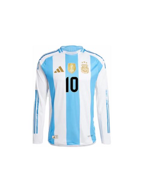 adidas Argentina 24 Long Sleeve Messi Home Authentic Jersey White/Blue Burst