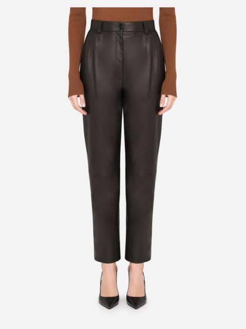 Darted plongé lambskin pants