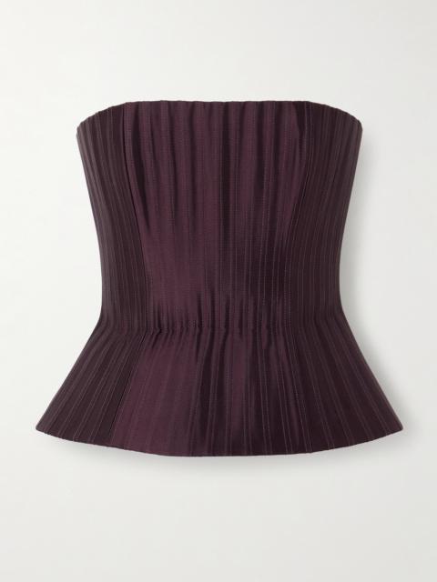 Veda Strapless Silk-twill Bustier