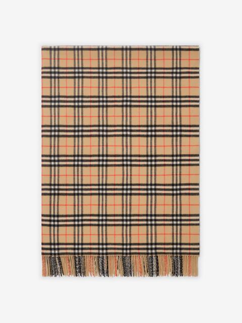 Check Wool Cashmere Blanket