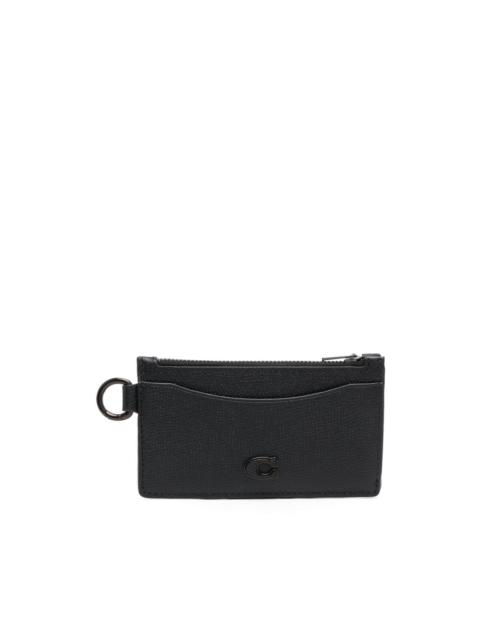 tonal logo-plaque leather wallet