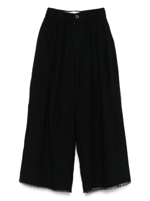pleated frayed trousers