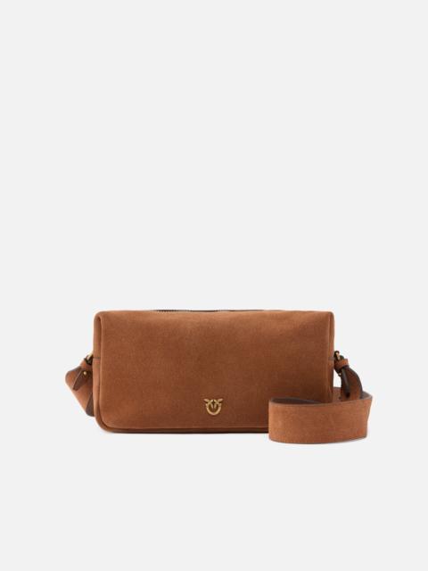 HORIZONTAL BAG MEDIUM SHOULDER BAG IN SUEDE