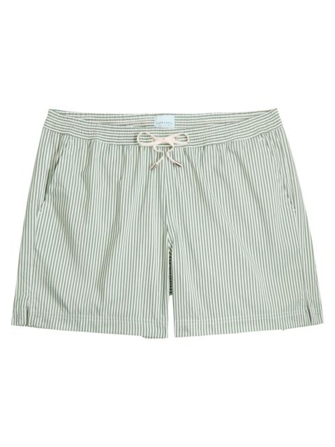 Sunspel Striped Cotton-blend Swim Shorts