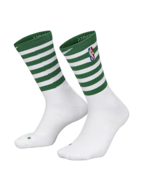 Nike Boston Celtics Stripe Logo Athleisure Casual Sports Socks Couple Style One Pair White DA4952-10