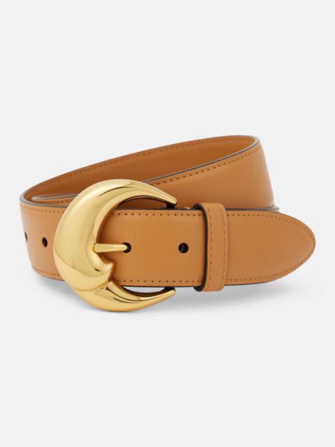 Paisley leather belt