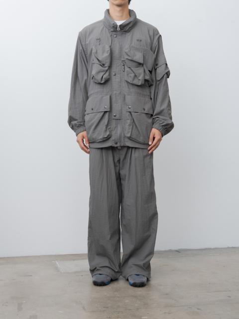 Nylon Multi Pockets Detachable Utility Blouson - Charcoal Khaki