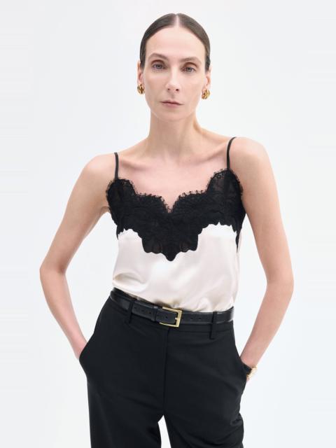 Lace Silk Satin Camisole ivory