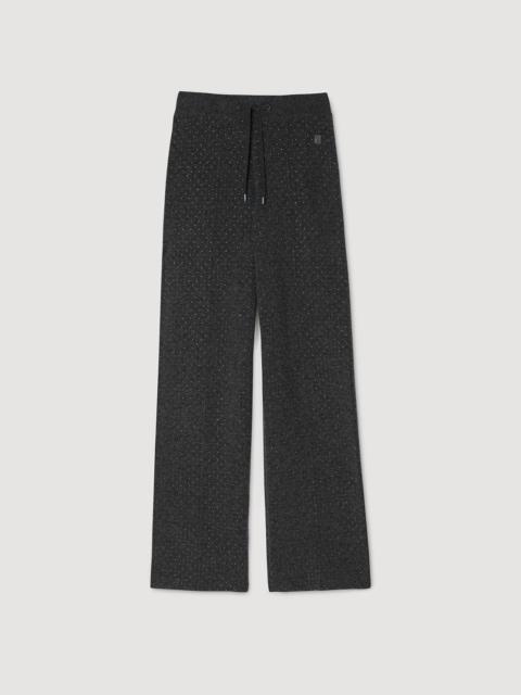 KNIT RHINESTONE-COVERED PANTS