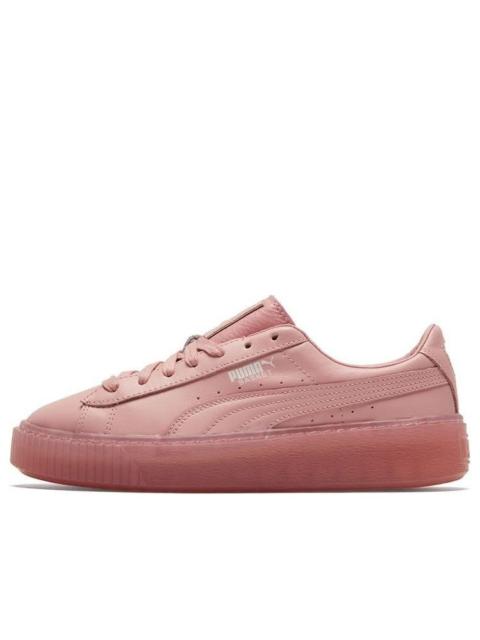 (WMNS) PUMA Basket Platform Core Pink Low Board Shoes 364040-09