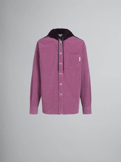 CORDUROY HOODED OVERSHIRT