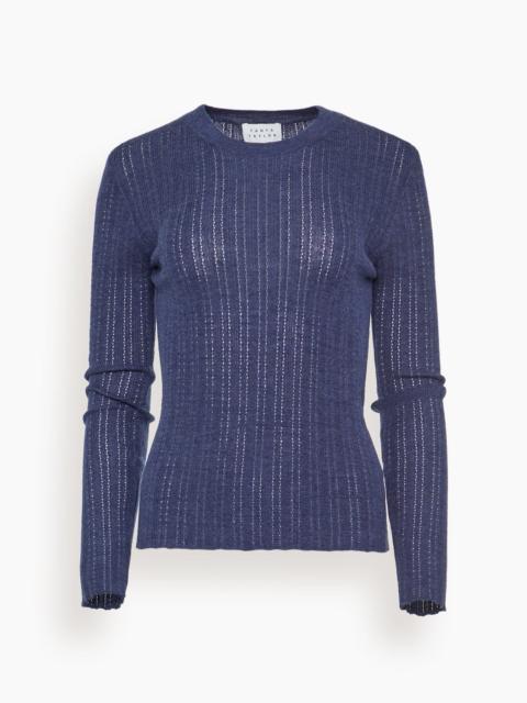 Crew Neck Kayden Top in Melange Navy