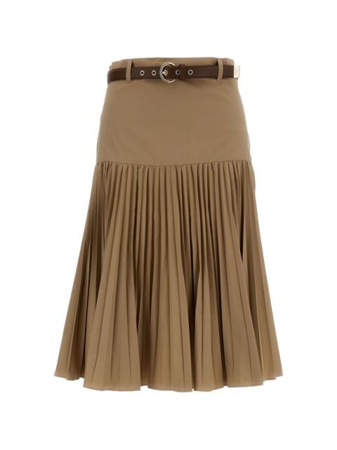 pleated midi skirt