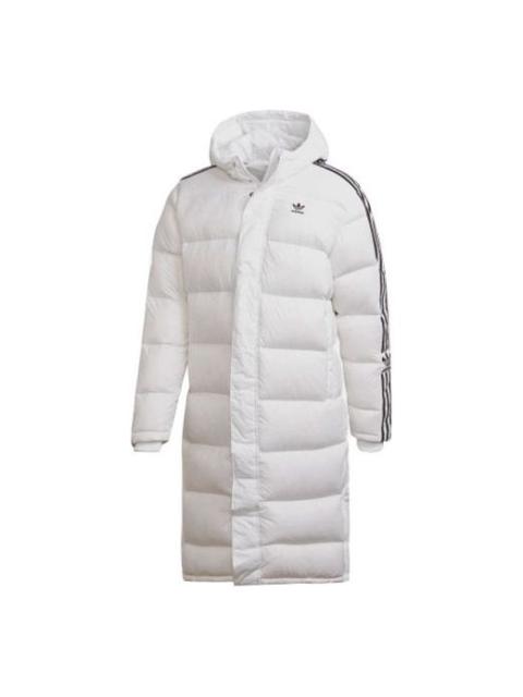 adidas originals Long Down Jkt Stay Warm Sports hooded Down Jacket White FL0008