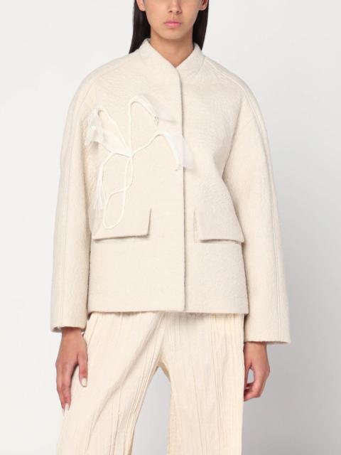 Jacket in boiled wool écru