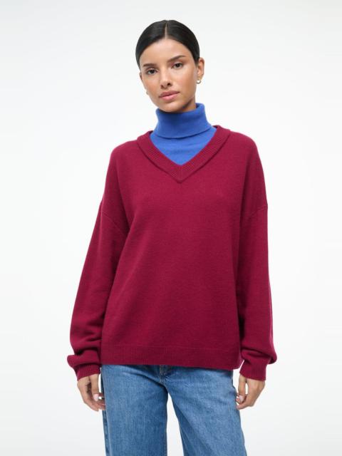 STAUD DORIS CASHMERE SWEATER CRIMSON SAPPHIRE