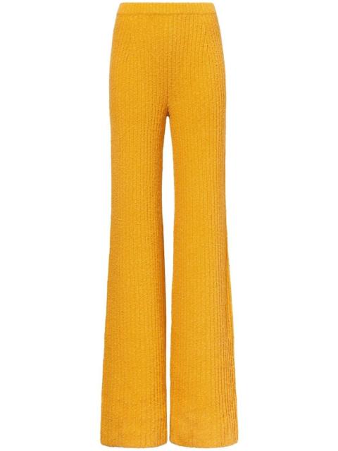 mélange bouclé flared trousers