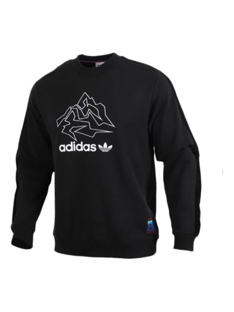 adidas originals Adv Crew logo Printing Casual Round Neck Pullover Sports Black GV0925