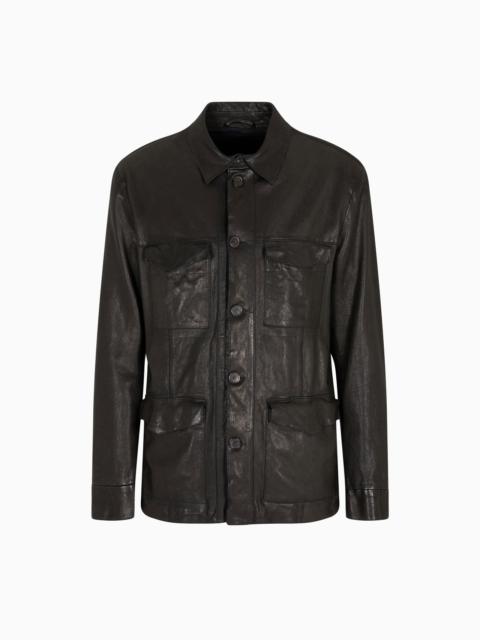 LAMBSKIN NAPPA LEATHER SAFARI JACKET