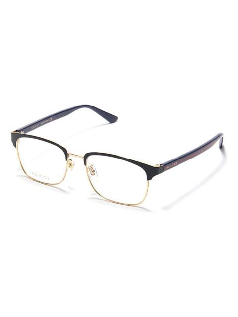 Men's Gucci Black Frame Capsule Series Metallic Optical Frame Blue Lens GG0934OA-002