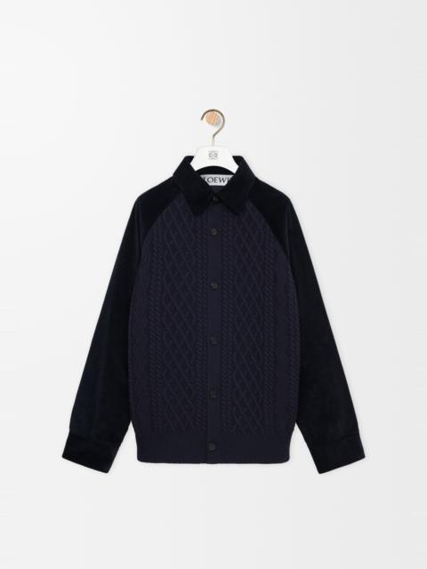 Hybrid overshirt in cotton and wool